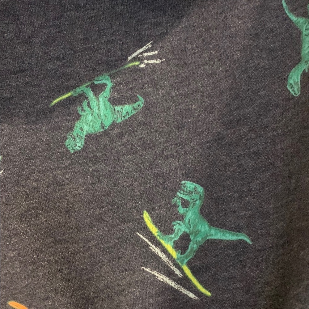 Cat & Jack Kids Dinosaur Print Hoodie - Gray and Green size 3T - Picture 3 of 3